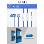 Wholesale KIKO K-101 HD Stereo Earphone Headset with Mic (K-101 Blue)